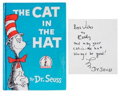 Dr. Seuss "Best Wishes" Signed The Cat in the Hat Hardcover Book BAS #AE13957