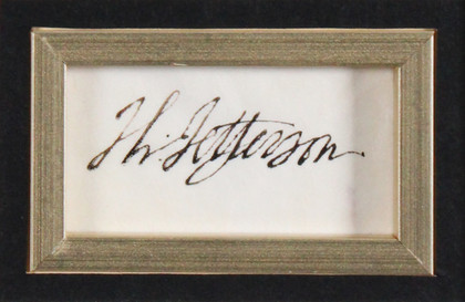 Thomas Jefferson Authentic Signed & Framed 1.5x2 Cut Signature JSA #XX32290