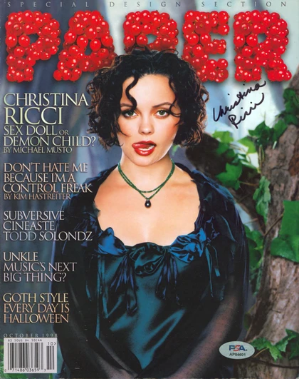Christina Ricci Authentic Signed Paper Magazine Cover October 1998 PSA #AP84601