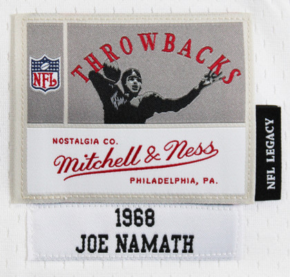 Jets Joe Namath Authentic Signed White M&N Jersey BAS Witnessed #3W324309