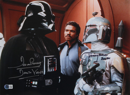 David Prowse & Jeremy Bulloch w/ Insc. Star Wars Signed 12x16 Photo BAS #AE64266