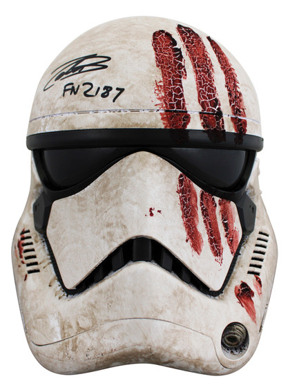 John Boyega Star Wars The Force Awakens "FN-2187" Signed Helmet BAS #BV56517