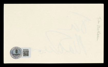 Tim Matheson Animal House Authentic Signed 3x5 Index Card BAS #BV03254