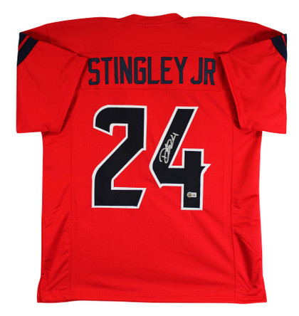 Derek Stingley Jr. Authentic Signed Red Pro Style Jersey BAS Witnessed
