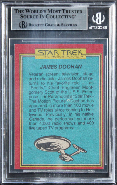 William Shatner Authentic Signed 1979 Star Trek #64 Alien Menace Card BAS Slab