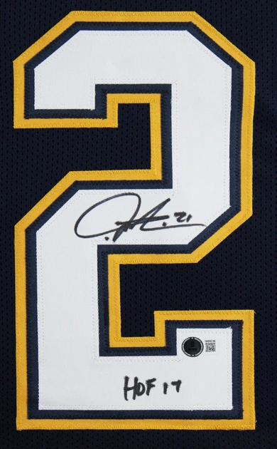 LaDanian Tomlinson "HOF 17" Signed Navy Blue Pro Style Framed Jersey BAS Witness