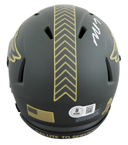 Eagles Michael Vick Signed Salute to Service IV Speed Mini Helmet W/ Case BAS W