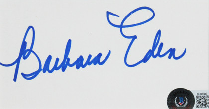 Barbara Eden I Dream of Jeannie Authentic Signed & Framed 3x5 Index Card BAS