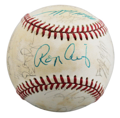 1987 Giants (23) Clark, Williams, Uribe +20 Signed ONL Baseball BAS #AE64191