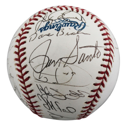 2002 Cubs (28) Santo, McGriff, Bellhorn +25 Signed OML Baseball BAS #AE64195