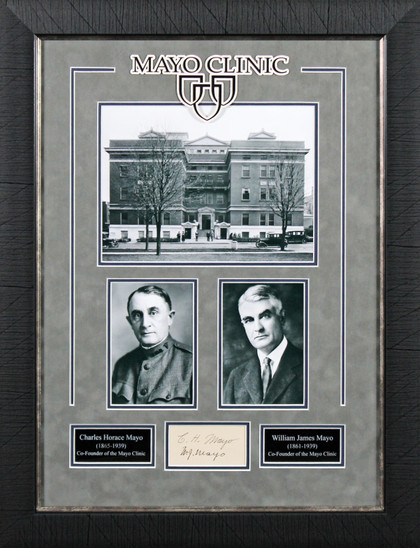 William Mayo & Charles H. Mayo Signed & Framed 1.5x3.5 Cut BAS #AD64291