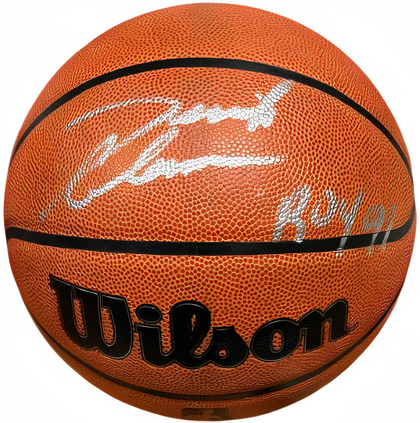 Derrick Coleman Signed Wilson Nba I/O Basketball W/ Roy 91  Schwartz Holo (New Jersey Nets)