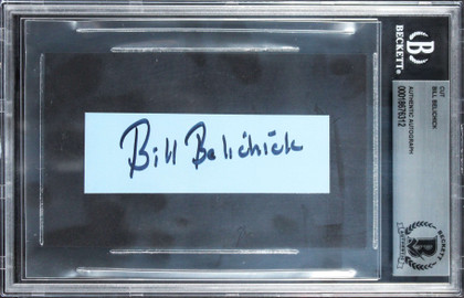 Patriots Bill Belichick Authentic Signed 1x3.75 Inch Cut Signature BAS Slabbed Bill Belichick