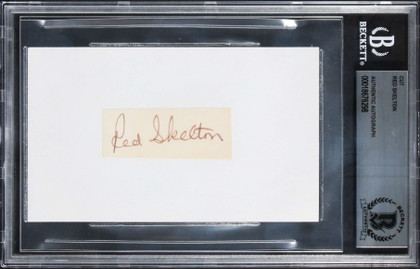 Red Skelton The Red Skelton Show Signed .75x2 Inch Cut Signature BAS Slabbed Red Skelton