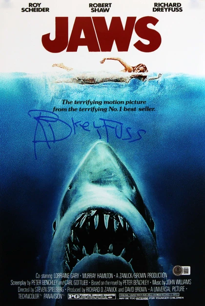 Richard Dreyfuss Jaws Signed 12x18 Mini Movie Poster Photo BAS #BV25100 Richard Dreyfuss