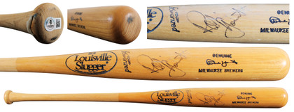 Brewers Robin Yount Signed Game Used Louisville Slugger Player Model Bat BAS