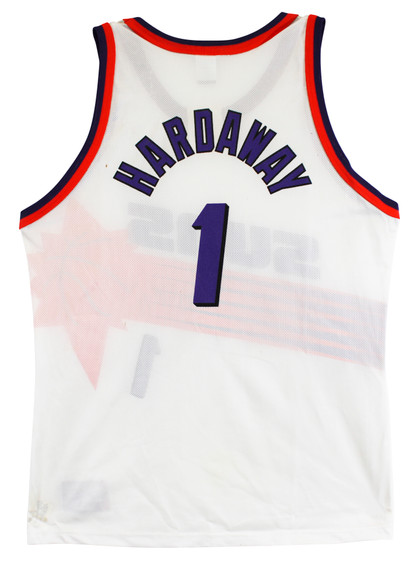 Suns Anfernee Hardaway Signed White Champion Authentic Jersey BAS #BU55008