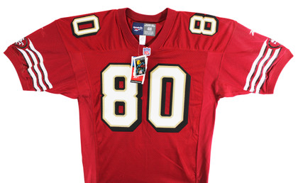 49ers Jerry Rice Authentic Signed Red Reebok NFL Proline Jersey BAS #BU55011