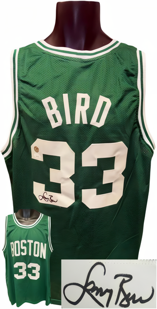Larry Bird Signed Boston Green Tb Custom Stitched Pro Style Basketball Jersey Xl  Jsa/Bird Hologram
