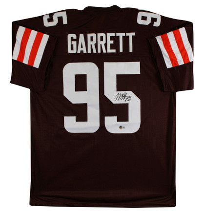 Myles Garrett Authentic Signed Brown Pro Style Jersey Autographed BAS Witness 2