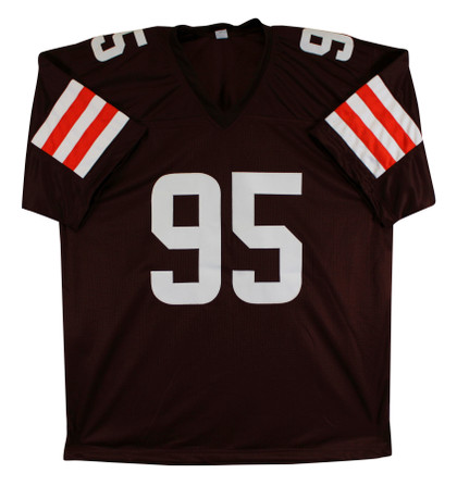 Myles Garrett Authentic Signed Brown Pro Style Jersey Autographed BAS Witness 2