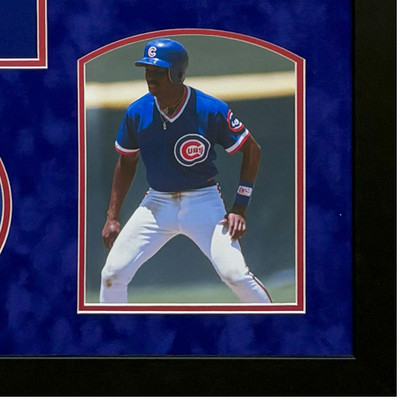 Jerome Walton Signed 1989 NL ROY Chicago Blue Custom Suede Matte Framed Baseball Jersey (JSA) Version 1