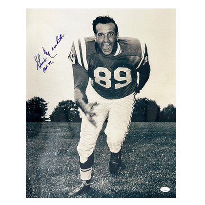 Gino Marchetti Signed HOF 72 Inscription Baltimore Pose 4 Football 16x20 Photo (JSA)