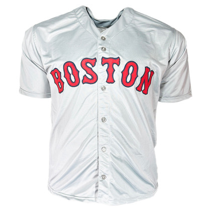 Brayan Bello Signed Black Ink Inscription Boston Grey Baseball Jersey (Beckett)
