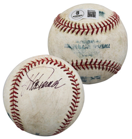 Yankees Jorge Posada Authentic Signed Game Used Selig OML Baseball BAS #BV70333