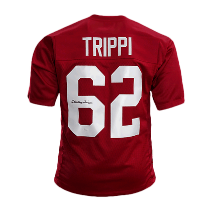 Charley Trippi Signed Pro Edition Football Jersey Red (JSA)