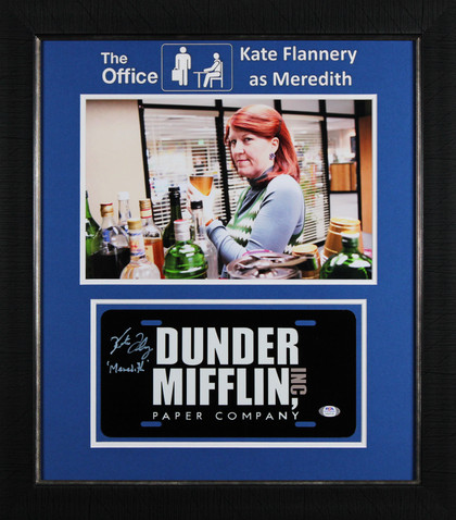 Kate Flannery The Office "Meredith" Signed & Framed License Plate PSA #9A50739