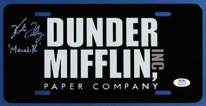 Kate Flannery The Office "Meredith" Signed & Framed License Plate PSA #9A50739