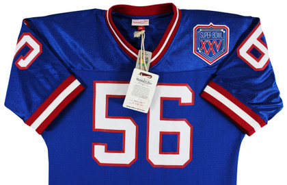Giants Lawrence Taylor Signed 1990 Blue M&N TB SB XXV Patch Authentic Jersey BAS