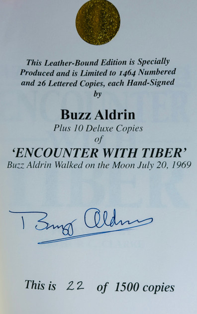 Buzz Aldrin & Arthur C. Clarke  "Encounter With Tiber" Leather bound Gold tipped pages