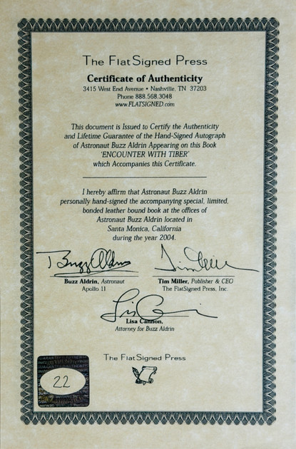 Buzz Aldrin & Arthur C. Clarke  "Encounter With Tiber" Leather bound Gold tipped pages