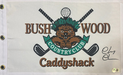 Chevy Chase Signed Caddyshack Golf Flag (Beckett)