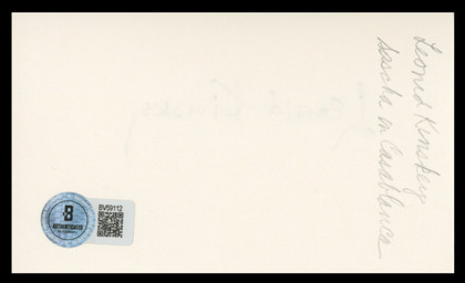 Leonid Kinskey Casablanca Authentic Signed 3x5 Index Card BAS #BV59112
