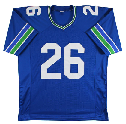 Zach Charbonnet Authentic Signed Blue Throwback Pro Style Jersey BAS Witnessed