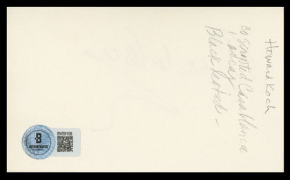 Howard Koch Authentic Signed 3x5 Index Card Autographed BAS #BV59108