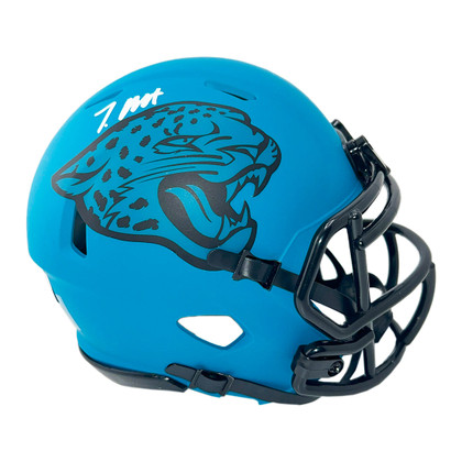 Travis Hunter Signed Jacksonville Jaguars Rave Mini Football Helmet (Beckett)