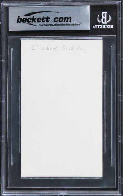 Elizabeth Berkley Saved By The Bell Signed 3x5 Index Card BAS Slabbed 2