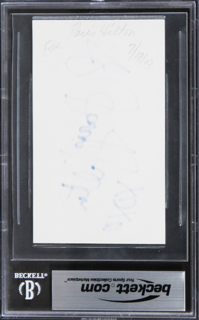 Paris Hilton "Xoxo" Authentic Signed 3x5 Index Card Autographed BAS Slabbed 1