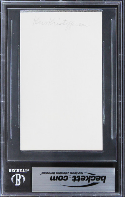 Kris Kristofferson Blade "Peace" Authentic Signed 3x5 Index Card BAS Slabbed 1