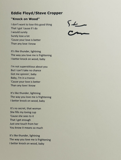 Steve Cropper Lyrics "Knock on Wood"