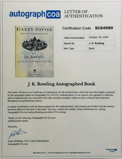 J.K. Rowling "Harry Potter and the Sorcerer's Stone"