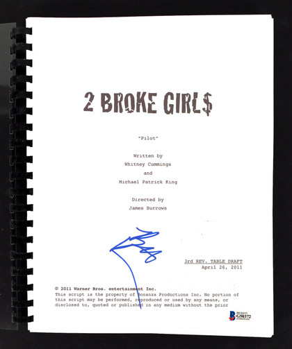 Beth Behrs Authentic Signed 2 Broke Girls Pilot Episode Tv Script BAS #G50372