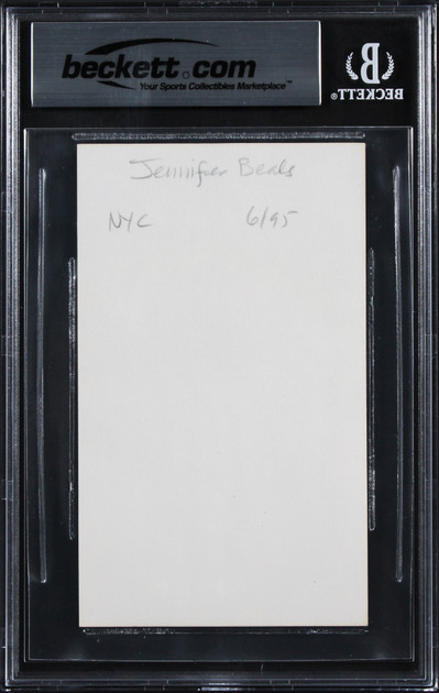 Jennifer Beals Flashdance Authentic Signed 3x5 Index Card Auto 10! BAS Slabbed