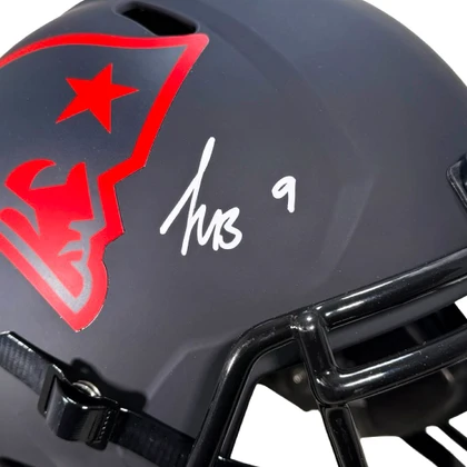Kayshon Boutte Signed New England Patriots Eclipse Full-Size Replica Football Helmet (Beckett)