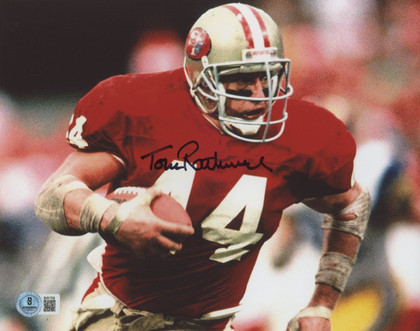 49ers Tom Rathman Authentic Signed 8x10 Horizontal Photo BAS 1