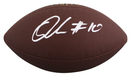 Browns Quinshon Judkins Authentic Signed Wilson Super Grip Football BAS Witness